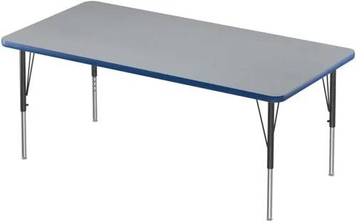 Vista 18 de Correll Mesa rectangular de actividades para el aula de 24 x 48 pulgadas, altura ajustable (19 a 29 pulgadas), parte superior de granito gris, borde