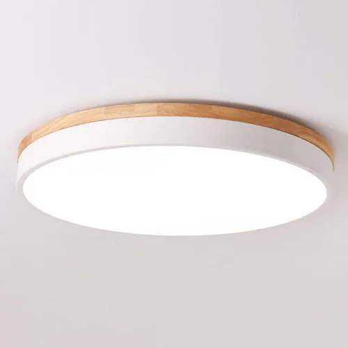Vista 10 de Yiisem Lámpara de Techo LED de Madera Regulable Empotrada, 5CCT 2700K-6000K Moderna Negra de Montaje al Ras del Techo, Luminarias de Techo Redondas
