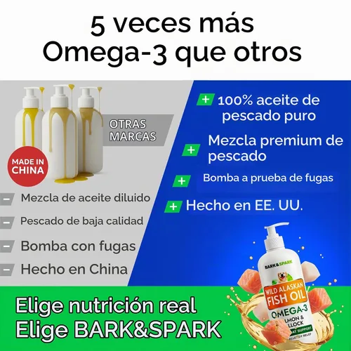 Vista 4 de Suplemento líquido de aceite de pescado Omega 3 para perros - Aceite