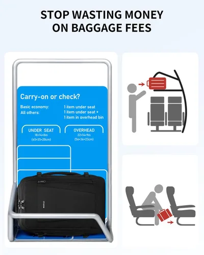 Vista 2 de ECOHUB United Airlines - Mochila de viaje pequeña de 17 pulgadas, bolsa de artículos personales de 16.7 x 10 x 8 pulgadas con 13 bolsillos con Negro