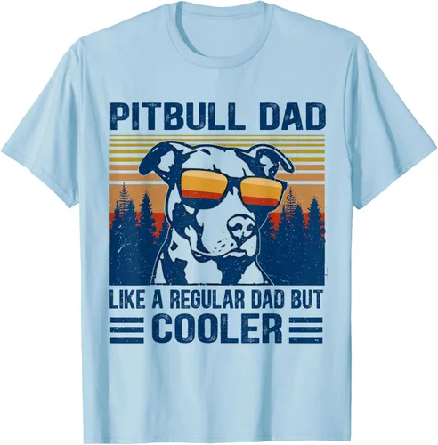 Vista 19 de Camiseta divertida retro de Pitbull Dad Like A Regular Dad But Cooler Gris Oscuro