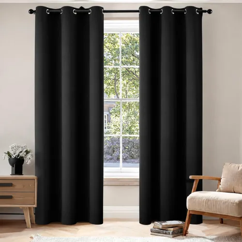 Vista 70 de MIULEE Cortinas opacas para dormitorio o sala de estar, juego de 2 paneles de cortina para ventana con aislamiento térmico y bloqueo de luz