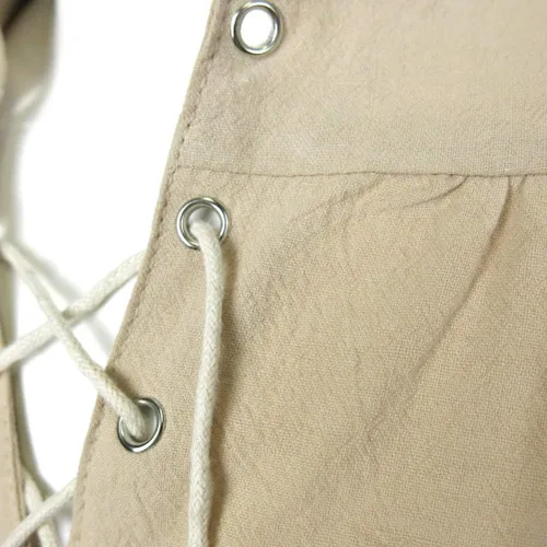 Vista 4 de Ropa interior para hombre, de lino suelto, medieval, gótico, renacentista, camisa de manga larga, disfraz de mercenario pirata