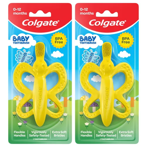 Vista 12 de Colgate Cepillo de dientes y mordedor para bebés, sin BPA, 1 unidad (paquete de 4)