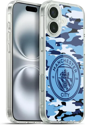 Vista 216 de Head Case Designs Funda de gel con licencia oficial del Manchester City Man City FC Blue Moon Badge Camou [protección de grado militar] compatible