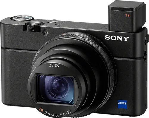 Vista 2 de Sony RX100 VII - Cámara compacta premium con sensor CMOS apilado tipo 1.0 (DSCRX100M7) 0.945-7.874 in F/2.8-4.5 Zeiss, 20fps Af y Ae, 4K, Xga Evf