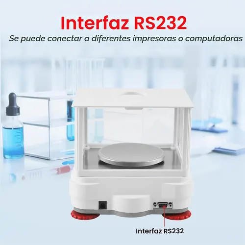 Vista 7 de Balanza analítica 7.05 oz x 0.00 oz GN ct Unidad Laboratorio Científico Balanza Electrónica Balanza Pantalla LCD con RS232 para Escuelas
