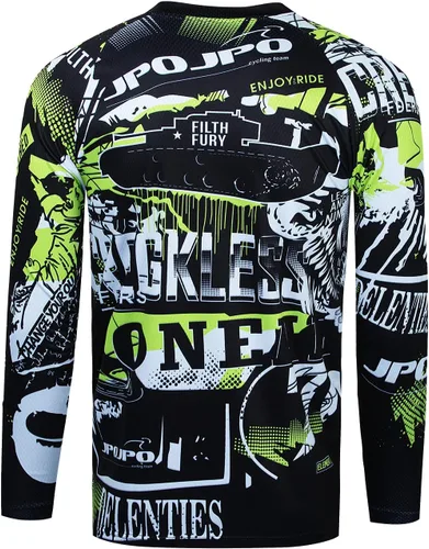 Vista 2 de JPOJPO Camiseta de manga larga para hombre para bicicleta de montaña y motocross, transpirable, absorbe la humedad