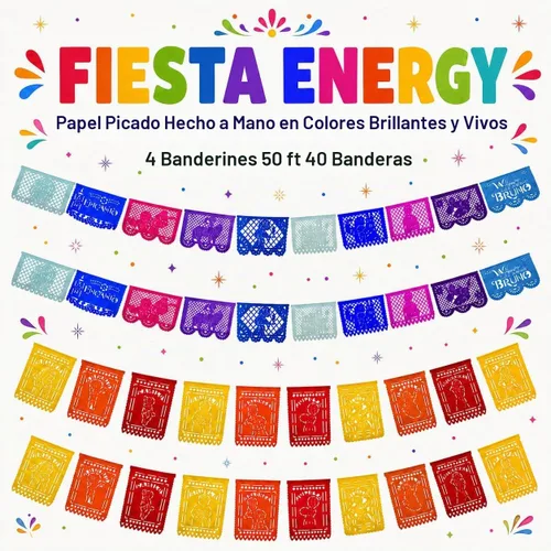 Vista 2 de Encanto - Decoraciones para fiesta de cumpleaños, papel picado, plástico