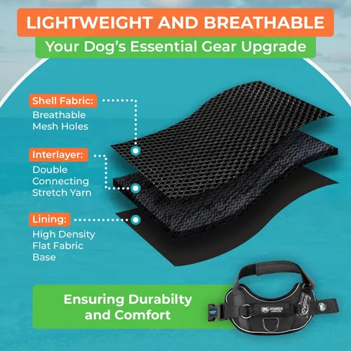 Vista 3 de Joyride Harness Chaleco de malla de verano – Arnés para perro 2.0 sin tirones – Chaleco ajustable y transpirable – Etiqueta de nombre personalizada