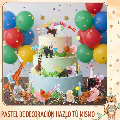 Vista 5 de Novabright 82 piezas de decoración de tartas de animales para fiesta