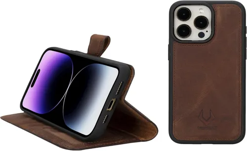 Vista 5 de VENOULT Funda tipo cartera para iPhone 14 Pro Max / 14 Pro / 14 Plus / 14, soporte magnético desmontable para tarjetas, protección RFID, carga