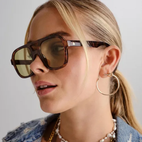 Vista 23 de AIRE Whirlpool - Gafas de sol - Negro, aviador, unisex, estilo Hollywood de los años 70