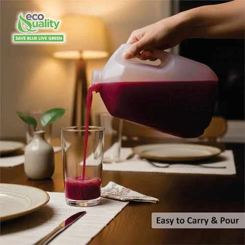 Vista 7 de EcoQuality Juice Containers - Botellas vacías de plástico con tapas a prueba de manipulaciones de 128 onzas, botellas de batidos, ideales