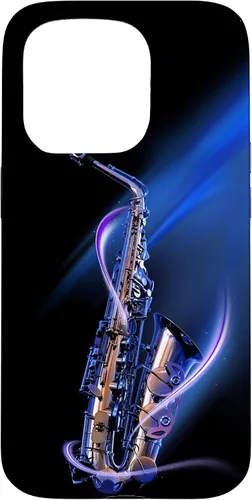 Vista 14 de Funda para iPhone 16 Minimalist Saxophone Style PC Saxophonist Lover
