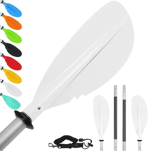 Vista 38 de Remo de kayak, 88 pulgadas, 4 piezas de remos para kayak, flotador de eje de aleación de aluminio resistente, ligero, desmontable, ajustable