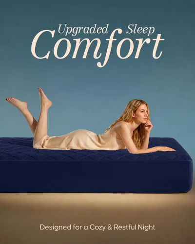 Vista 8 de Utopia Bedding - Funda acolchada ajustada para colchón, tamaño matrimonial, protector y cubierta de colchón elástico con bolsillo profundo que se