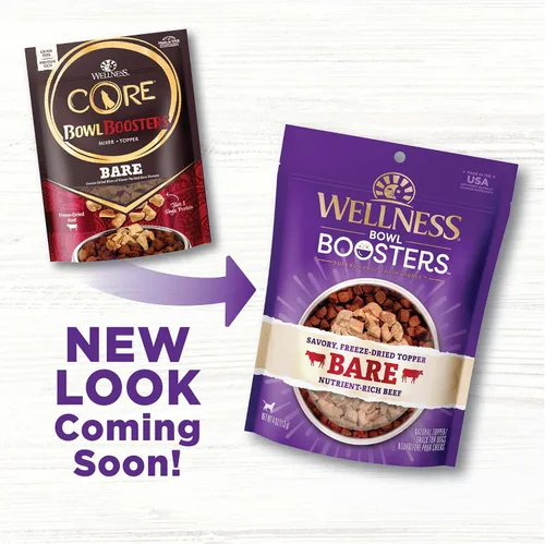 Vista 2 de Wellness Bowl Boosters Bare, complemento para comida de perro para razas pequeñas, medianas y grandes, sin cereales, natural, liofilizado