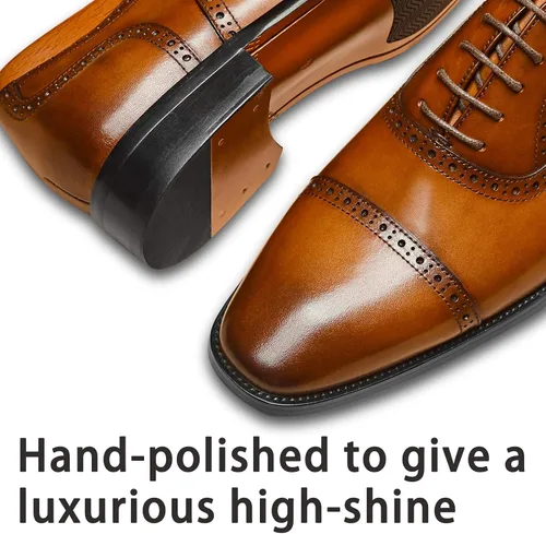 Vista 6 de Alipasinm Zapatos de vestir para hombre Oxford formales, modernos zapatos de cuero para hombre