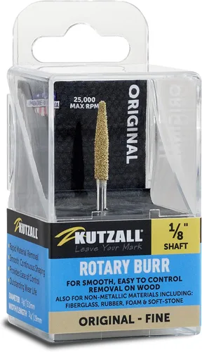 Vista 13 de Kutzall Rebaba giratoria cónica extrema, eje de 1⁄8", muy gruesa - Broca para tallado de madera para Dremel, Foredom, DeWalt, Milwaukee. Carburo