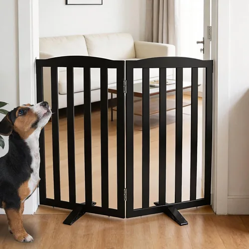 Vista 15 de Puerta Independiente para Perros para Interiores, Puerta para Perros Plegable, Puertas para Mascotas para Entradas, Escaleras o Pasillos, Puerta