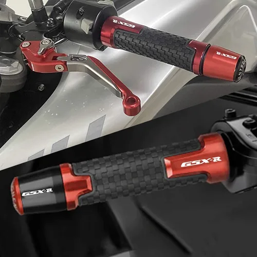 Vista 2 de Puños de motocicleta 78 pulgadas 0.866 in Universal antideslizante manillar Grips aluminio mango Grips para Suzuki GSXR 125 150 600 750 1000 (azul)