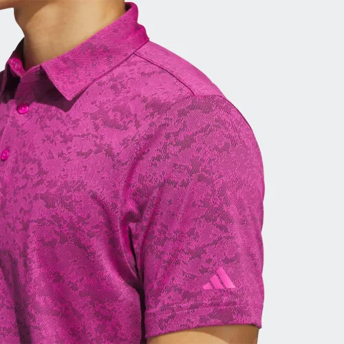 Vista 6 de adidas Polo de golf jacquard texturizado para hombre, Blanco
