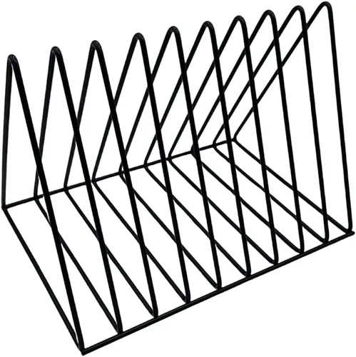 Vista 8 de Soporte para almacenamiento de discos de vinilo, estante de revistero de alambre de metal triangular de alta calidad y soporte para libros