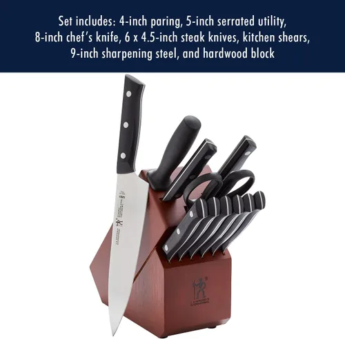 Vista 9 de HENCKELS Dynamic Razor-Sharp - Juego de cuchillos de 12 piezas, cuchillo de chef, cuchillo de pan, cuchillo de carne, diseño alemán informado por