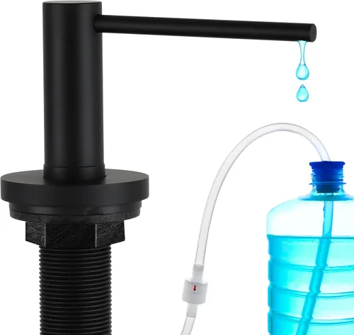 Vista 9 de Gappo Dispensador de jabón mejorado para fregadero de cocina, níquel cepillado, bomba de encimera de acero inoxidable, dispensador de jabón