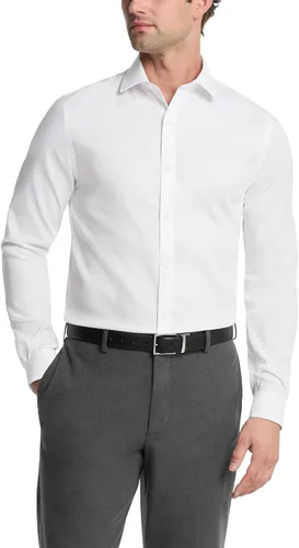 Vista 11 de Tommy Hilfiger Camisa de vestir sólida sin planchado para hombre Azul