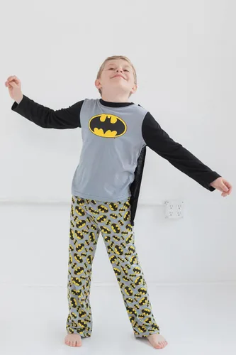 Vista 2 de DC Comics Justice League Superman Batman - Conjunto de pijama de 3 piezas para niños pequeños y grandes