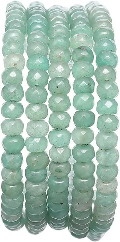 Vista 23 de BEADIA Cuentas de piedra natural africana de turquesa faceted rondelle 3x4mm semipreciosas sueltas para hacer joyas 38cm