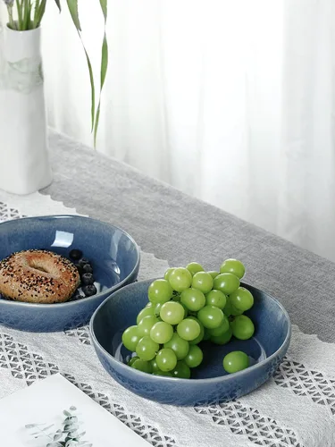 Vista 5 de famiware Aurora - Cuencos para pasta de 8.75 pulgadas, cuencos grandes de 32 onzas para cocina, ensalada, sopa, platos de pasta de gres irregular