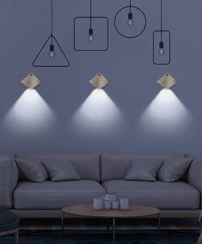 Vista 11 de Luz de pared con sensor LED, lámpara de pared LED recargable inalámbrica con detector de movimiento, luces de gabinete, lámparas de noche