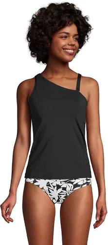 Vista 4 de Lands' End womens One Shoulder Draped Tankini Top
