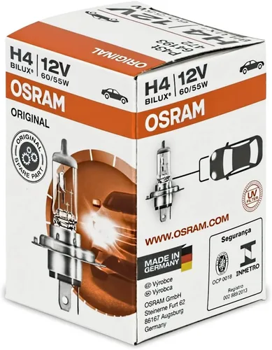 Vista 3 de Osram Bombillas halógenas H4 64193 para faros delanteros, paquete de 2 unidades.