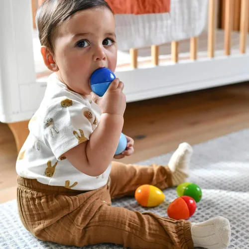 Vista 5 de Huevos musicales Haba, huevos de madera con acústica y 5 sonidos (fabricado en Alemania)
