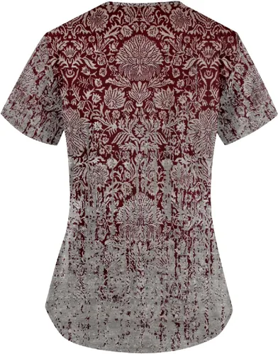 Vista 3 de Ropa quirúrgica para mujer, cómoda, ligera, duradera, suave, elástica, con cuello en V, camiseta médica