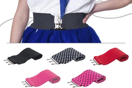 Vista 5 de Hip Hop 50's Shop Cinturón elástico de 3 pulgadas de ancho estilo años 50 para mujer, tallas junior y grandes, hecho a mano en los Estados Unidos