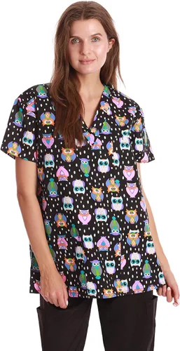 Vista 37 de Just Love - Tops de trabajo festivos para mujer Aqua - Luna y estrellas