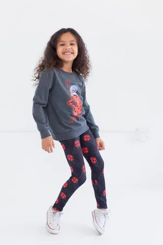 Vista 9 de Miraculous Cat Noir Ladybug - Conjunto de sudadera y leggings de rizo francés para niñas pequeñas a grandes
