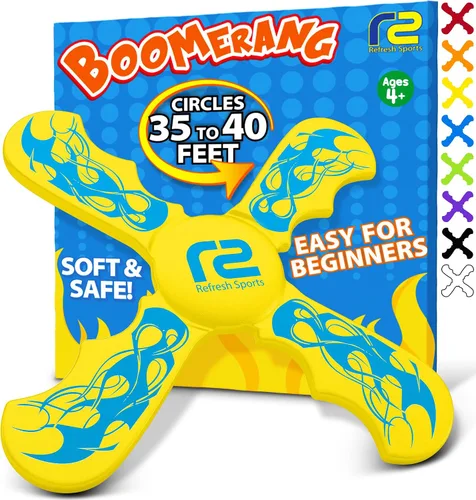 Vista 9 de Divertido boomerang para niños, suave y fácil de usar, juguetes al aire libre para niños o adultos, el mejor regalo para niños y niñas de 6, 7, 8