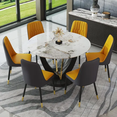 Vista 11 de gopop Juego de mesa de comedor redonda para 4, juego de mesa de comedor
