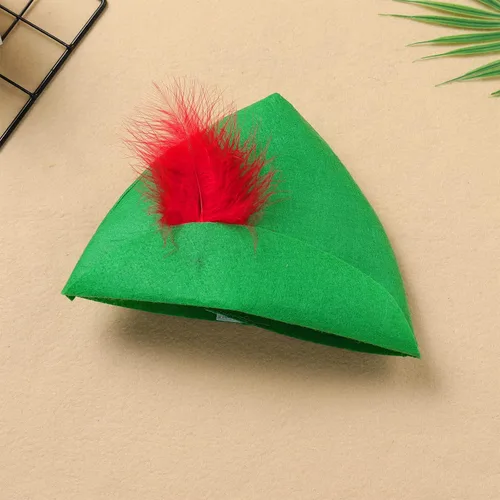 Vista 3 de IMEKIS Disfraz verde de Halloween para bebé, disfraz de Halloween, sombrero con capucha y plumas, cinturón para el primer cumpleaños