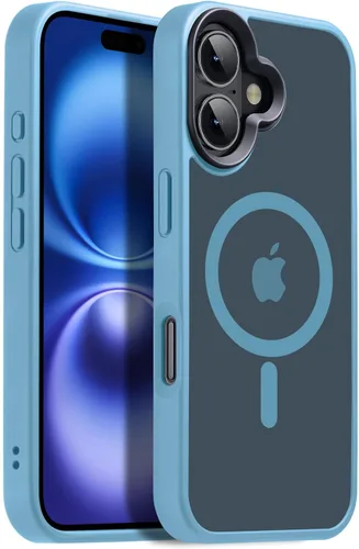 Vista 55 de Funda magnética para iPhone Air con protector de lente de cámara, protección grado militar de 10 pies, compatible con funda MagSafe Slim para iPhone