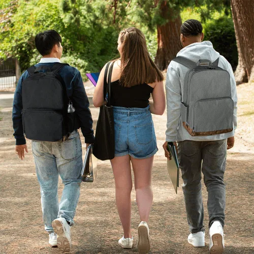 Vista 7 de Vorspack Mochila para mujeres y hombres Mochila ligera con múltiples bolsillos, mochila casual para el trabajo, universidad y viajes, Gris, Classic