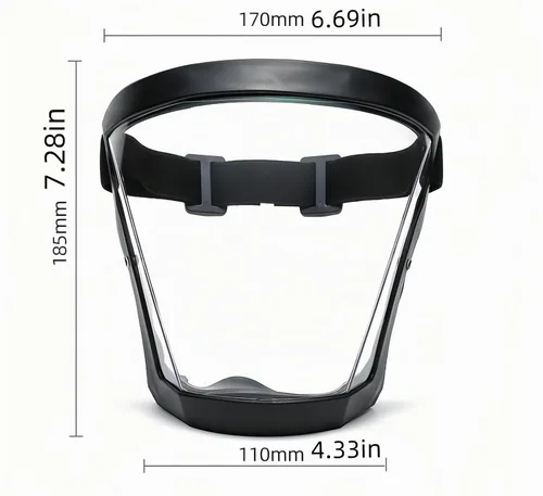 Vista 6 de Protector facial completo antivaho para moler y cortar, máscara de seguridad reutilizable con diadema ajustable, visera transparente de visión