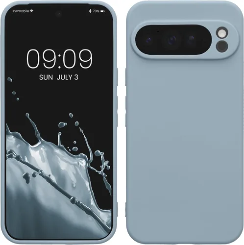 Vista 156 de kwmobile Funda compatible con Google Pixel 9 - Funda protectora delgada de TPU para teléfono - Acabado mate suave - Piedra antigua
