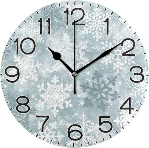 Vista 23 de ALAZA Reloj de pared de mármol marrón natural, funciona con pilas, sin tictac, silencioso, de cuarzo, analógico, rústico, rústico, reloj redondo